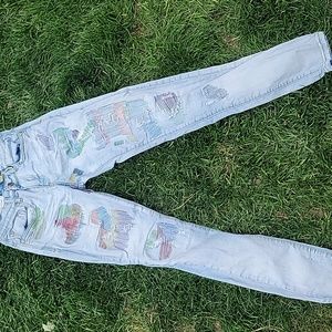 Women's Size 30 Industrial Indigo Stitches Denim Jeans